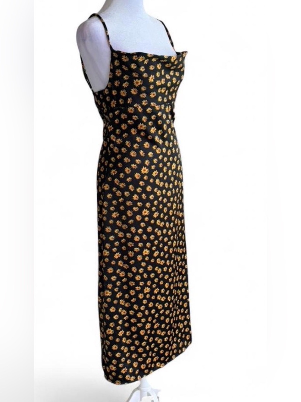 REVOLVE We Wore What ditsy daisies black yellow floral mid dress - Picture 4 of 8